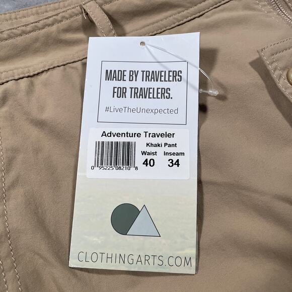 Clothing Arts Pants Mens 40 Pick Pocket Proof Adventure Travel Cargo Utility New - Picture 5 of 12